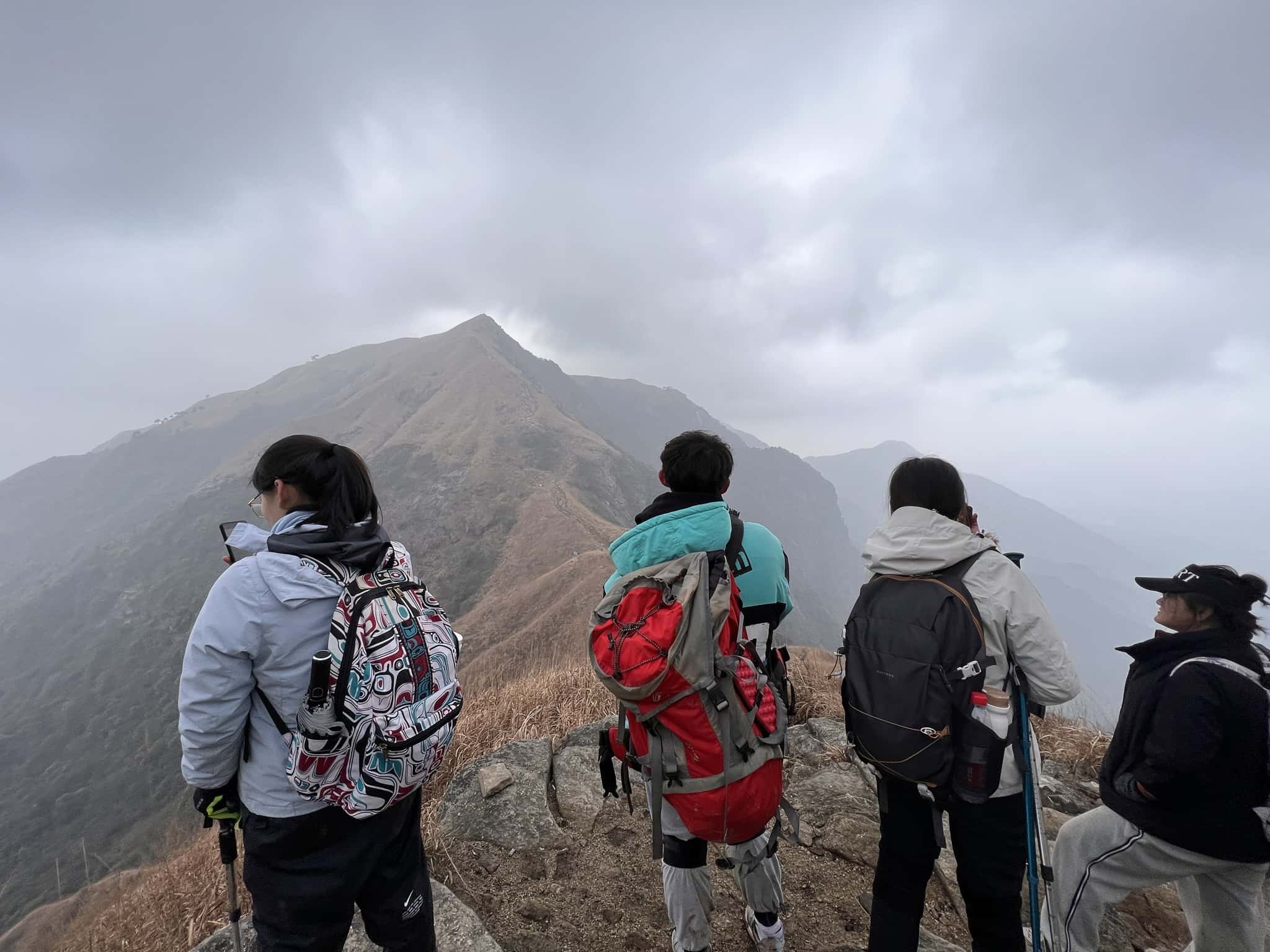 又爬上了一个小山峰才看见来时的路